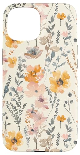 Hülle für iPhone 15 Weiche Blumenwiese in warmen Tönen von PopTrend Designs