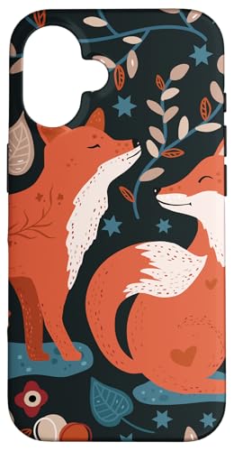 Hülle für iPhone 16 Fuchs und Blumen im magischen Wald Design Hülle für iPhone 16 Fuchs und Blumen im magischen Wald Design von PopTrend Designs