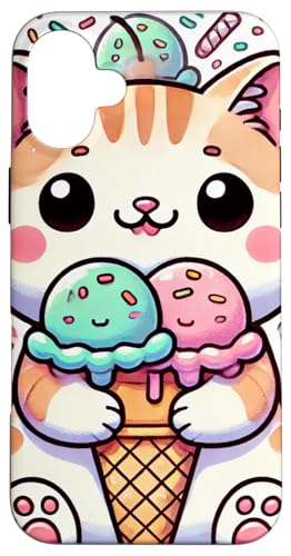 Hülle für iPhone 16 Plus Niedliche Katze mit Eistüten im Kawaii-Design Hülle für iPhone 16 Plus Niedliche Katze mit Eistüten im Kawaii-Design von PopTrend Designs