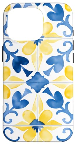 Hülle für iPhone 16 Pro Blaues und gelbes geometrisches Fliesendesign Hülle für iPhone 16 Pro Blaues und gelbes geometrisches Fliesendesign von PopTrend Designs