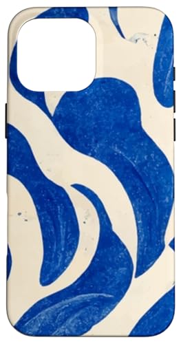 Hülle für iPhone 16 Pro Max Abstraktes blaues Wellen-Design auf Beige Hülle für iPhone 16 Pro Max Abstraktes blaues Wellen-Design auf Beige von PopTrend Designs
