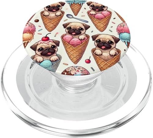 Mops-Welpen im Eistüten-Design PopSockets PopGrip für MagSafe Mops-Welpen im Eistüten-Design PopSockets PopGrip für MagSafe von PopTrend Designs