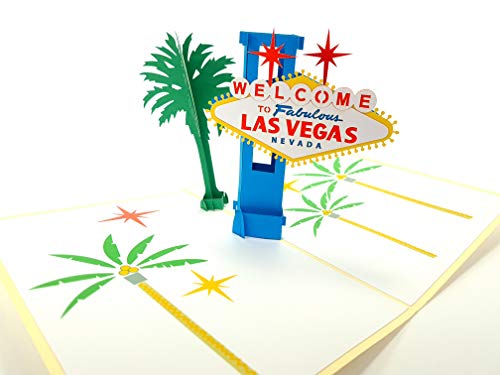 Color Las Vegas USA 3D Pop Up Grußkarten Baby Geburtstag Ostern Halloween Muttertag Neu Zuhause Neujahr Thanksgiving Valentine Hochzeit Weihnachten von PopUp-Cards