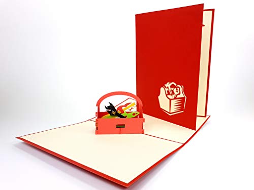 Toolbox DIY Werkzeug Schraubenzieher 3D Pop Up Grußkarte handgefertigt Happy Birthday Hochze von PopUp-Cards