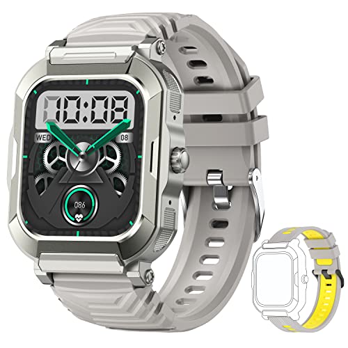 Popglory Smartwatch Herren mit Telefonfunktion,1,91 DIY HD Voll Touchscreen,Fitness Tracker 100+ Sportmodi,Armbanduhr mit SpO2 Schlafmonitor Schrittzähler,Kompatibel mit Android und ios von Popglory