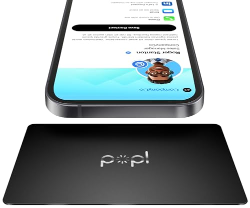Popl Digitale Visitenkarte, intelligente NFC-Netzwerkkarte, zum Teilen tippen, iPhone und Android (Metallschwarz) von Popl