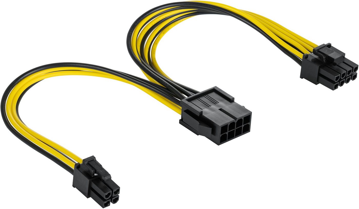 Poppstar CPU-Kabel 8-Pin auf 8 + 4-Pin Stromkabel, (20 cm), Netzteil-Verlängerungskabel ATX 12V / EPS 12V von Poppstar
