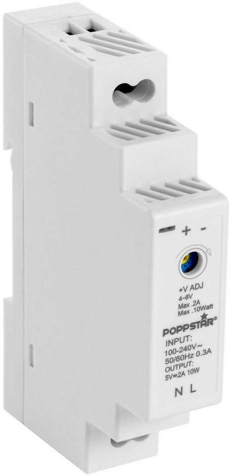 Poppstar DIN Rail Netzteil Hutschienen-Netzteil (Input 100-240 V AC 50/60 Hz, Output 5 V DC 2 A 10 W) von Poppstar
