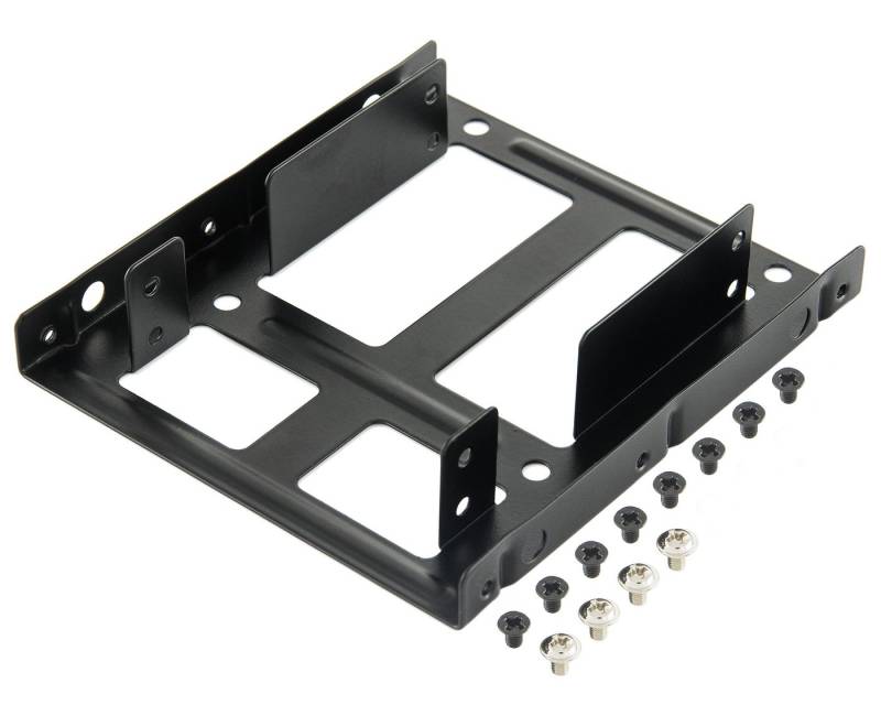 Poppstar Festplatten-Einbaurahmen Festplattenrahmen intern für 1 oder 2 SSDs, für SSD HDD Festplatte 2,5" auf 3,5", inkl. Schrauben von Poppstar