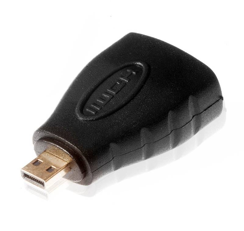 Poppstar HDMI Adapter (Micro HDMI Stecker auf HDMI Buchse) HDMI-Adapter HDMI Typ D (Micro) zu HDMI, 4k UHD 2160p, vergoldete Kontakte von Poppstar