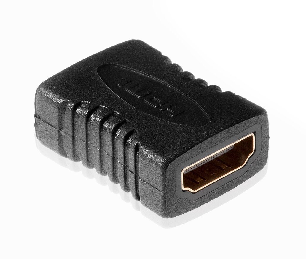 Poppstar HDMI Adapter Kupplung (Buchse auf Buchse) HDMI-Adapter, HDMI Kabel Verlängerung, schwarz, vergoldete Kontakte von Poppstar