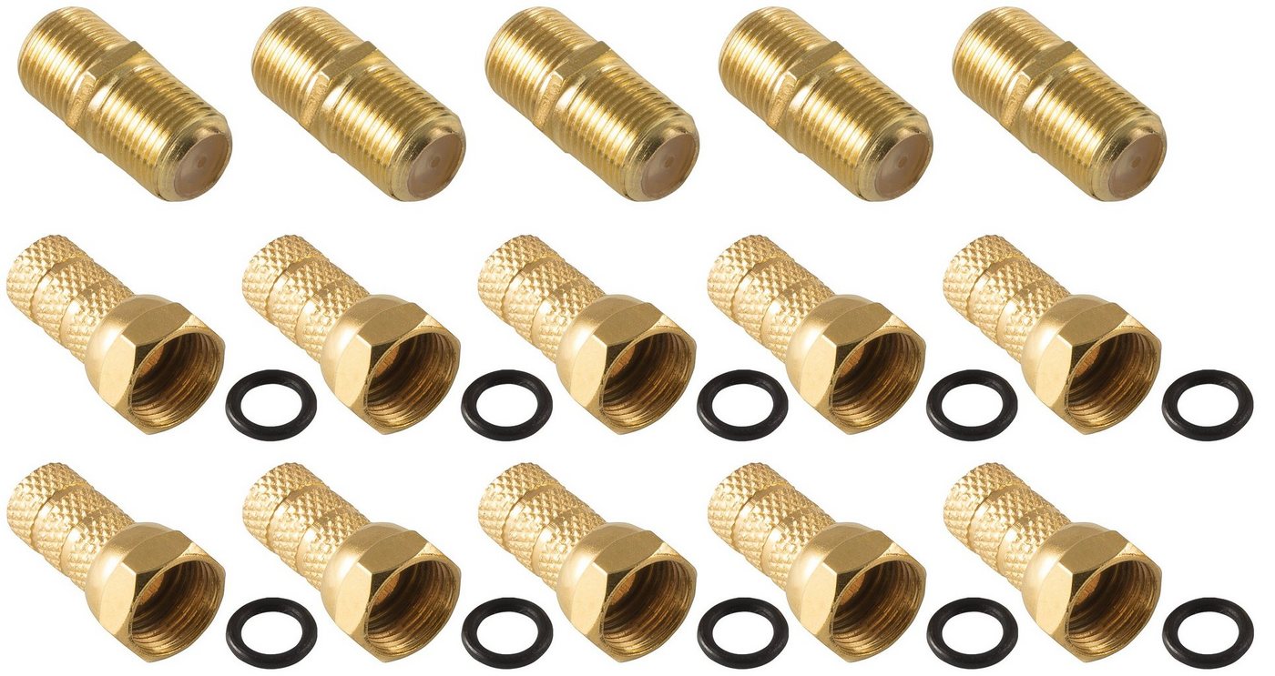 Poppstar Koax F-Stecker für Antennen-Kabel SAT-Kabel, F-Verbinder, Coax Set 5 Verbinder, 10 F-Stecker + Dichtringe Poppstar Koax F-Stecker für Antennen-Kabel SAT-Kabel, F-Verbinder, Coax Set 5 Verbinder, 10 F-Stecker + Dichtringe von Poppstar