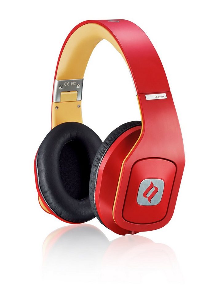 Poppstar Noontec Kopfhörer Hammo Stereo MF3118 (R) Over-Ear-Kopfhörer (kabelgebunden, mit Mikrofon und Funktionstaste, Farbe rot) von Poppstar