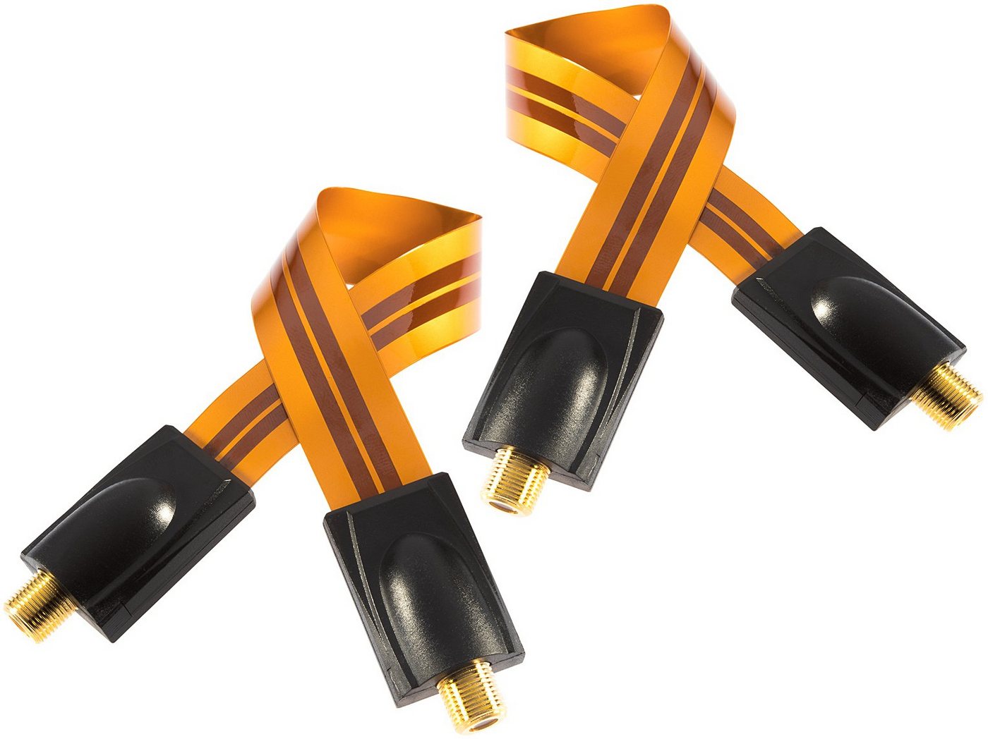 Poppstar SAT Fensterdurchführung ultra-flach 0,2mm SAT-Kabel, (28 cm), Kupplung (F-Stecker), vergoldete Kontakte von Poppstar