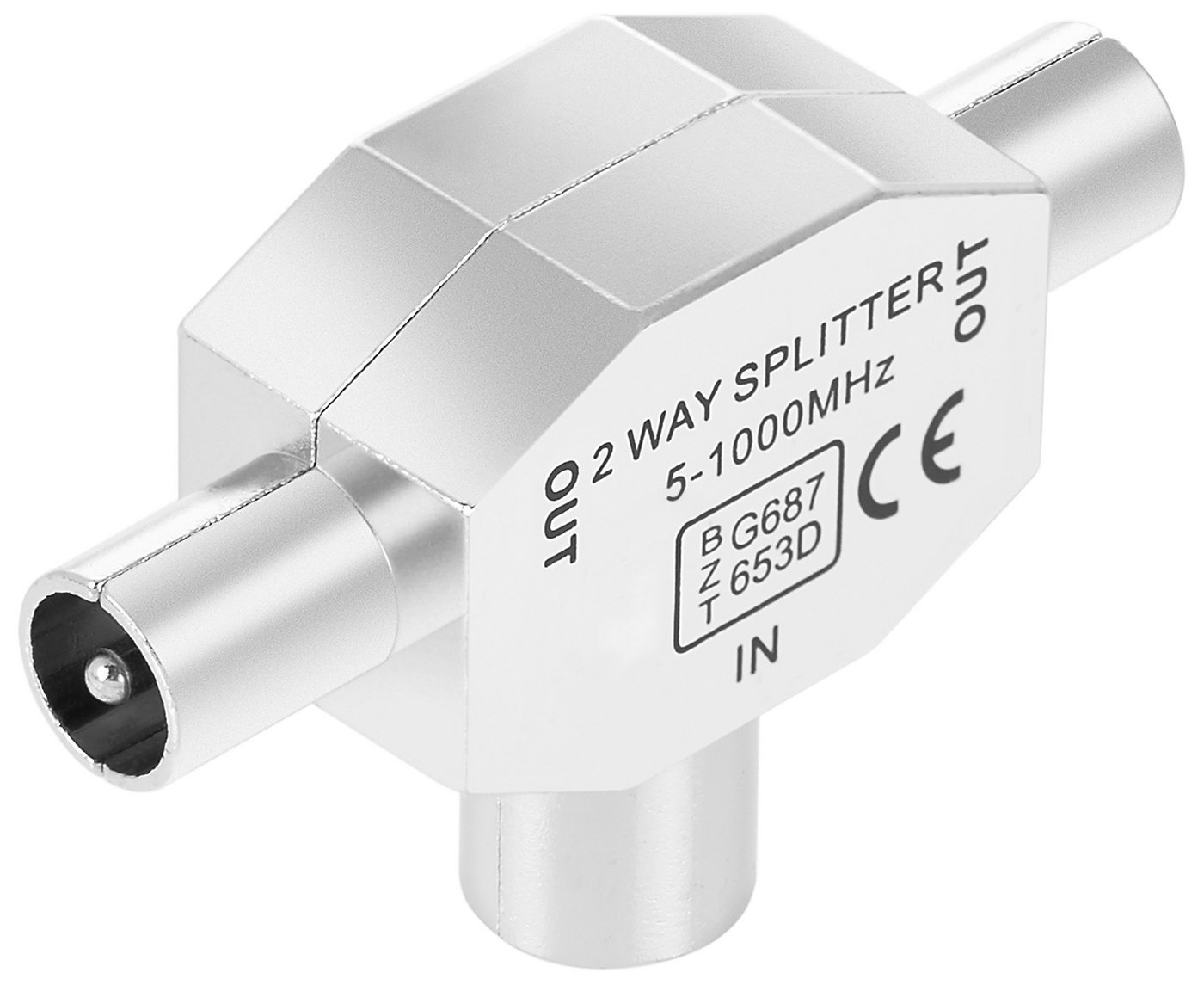 Poppstar SAT-Verteiler, TV Antennenverteiler T-Stück, 2-Fach Antennen-Kupplung für Satkabel Poppstar SAT-Verteiler, TV Antennenverteiler T-Stück, 2-Fach Antennen-Kupplung für Satkabel von Poppstar