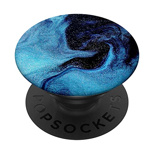Blau-schwarze Treibsand-Illustration PopSockets mit austauschbarem PopGrip von Popular Fashion Pop