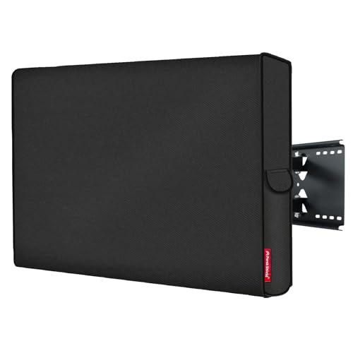 Porch Shield 48-51 Zoll Outdoor TV Abdeckung Universal Wetterfest Schutz für LCD LED Plasma Flachbildschirm Kompatibel mit Wandhalterungen und Ständern (Schwarz) von Porch Shield