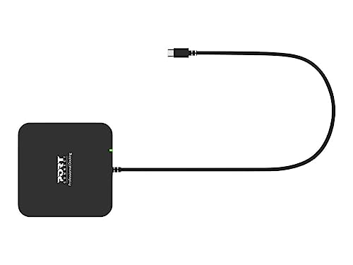 PORT Connect Dockingstation für Zwei Monitore, 2 x 4 K, USB-C, 85 W, für 10 Geräte, Schwarz von Port Connect