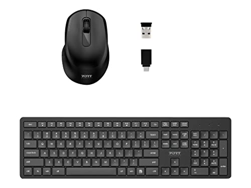 PORT CONNECT Pack de Bureau Sans Fil : Souris 1600 DPI et Clavier Wireless 2.4 GHz USB-A/USB-C PORT CONNECT Pack de Bureau Sans Fil : Souris 1600 DPI et Clavier Wireless 2.4 GHz USB-A/USB-C von Port Designs