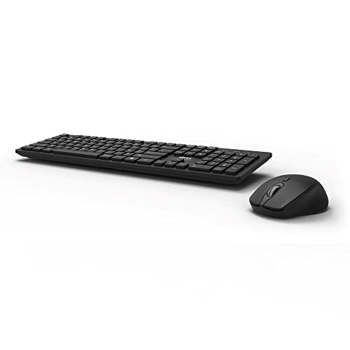 Port Connect Professional Wireless Desktop-Paket, 2,4 GHz: leise Maus & USB-A/USB-C Tastatur schwarz von Port Designs
