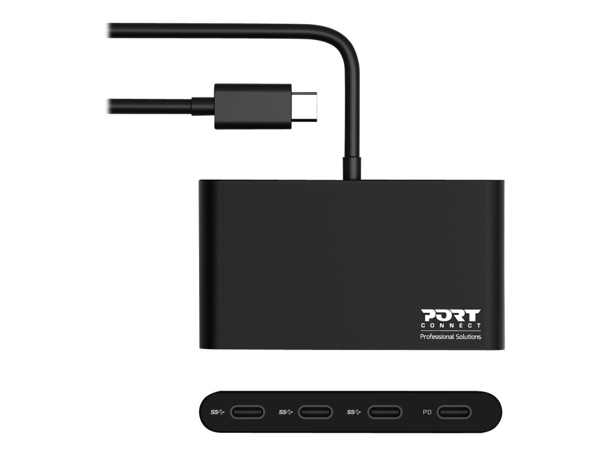 Port USB-Verteiler PORT USB HUB TYPE C,3x USB C, 1x Typ C PD 100W von Port