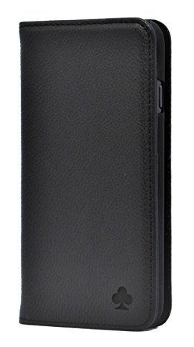 Porter Riley - Lederhülle für Samsung Galaxy S9 Plus. Premium Echtleder Standhülle/Brieftasche mit [Karten Steckfächern] [Horizontale Standfunktion] [Strapazierfähiger Rahmen] (Pures Schwarz) von Porter Riley