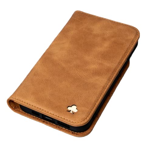 Porter Riley - Lederhülle für iPhone 11 Pro (5.8"). Premium Echtleder Standhülle/Cover/Brieftasche mit [Karten Steckfächern] [Horizontale Standfunktion] [Strapazierfähiger Rahmen] (Hellbraun) von Porter Riley