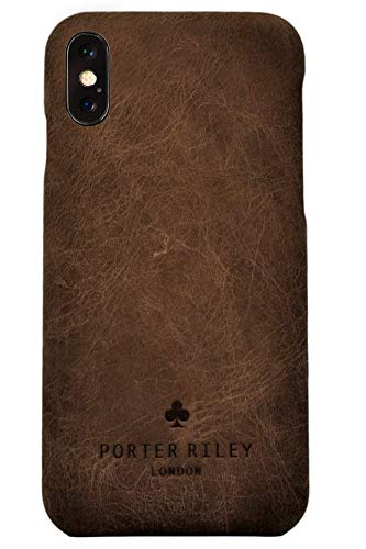 Porter Riley - Lederhülle für iPhone X/iPhone XS. Premium Ultra Dünn Echtleder Cover/Ledertasche/Backcover kompatibel mit iPhone X/XS (Schokoladenbraun) von Porter Riley