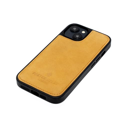 Porter Riley - Lederhülle kompatibel mit iPhone 13 Mini (5.4"). Premium Ultra Dünn Echtleder Bumper/Ledertasche/Stoßstange (Hellbraun) von Porter Riley