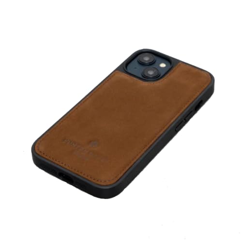 Porter Riley – Lederhülle kompatibel mit iPhone 16 Pro. Hochwertiges Echtleder mit schmaler Rückseite, Bumper, Schale und stoßfestem Case (Schokoladenbraun) von Porter Riley
