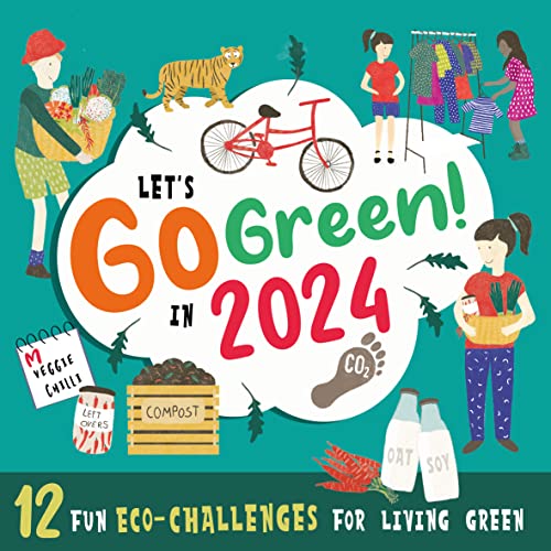 2024 Go Green Familienkalender mit 12 lustigen Öko-Herausforderungen für Living Green von Portico Designs Ltd