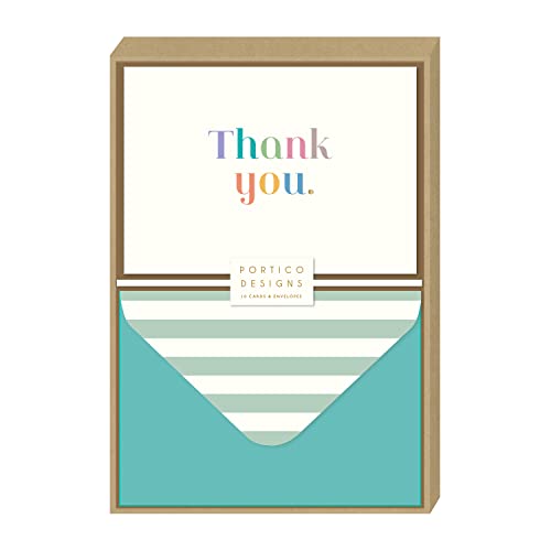 Portico Designs Dankeskarten mit Aufschrift Thank You, mehrfarbig von Portico Designs