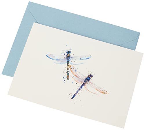 Portico Designs Goldfolien-Notizkarten, Libellen-Motiv, 10 Stück, mit passenden Umschlägen, in Geschenkbox von Portico Designs Ltd