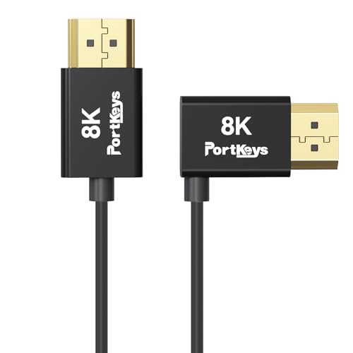 Portkeys 2er-Pack 10-adriges Koaxialkabel-Set mit ultradünnem Kabel (30cm und 1m, 2 Stück) von Portkeys