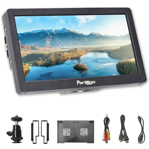 Portkeys HD7H Kamera Field Monitor 1000Nit 7 Zoll 4K HDMI Blendfreies Glas Camera Monitor mit Sonnenschutzhaube für DSLR von Portkeys