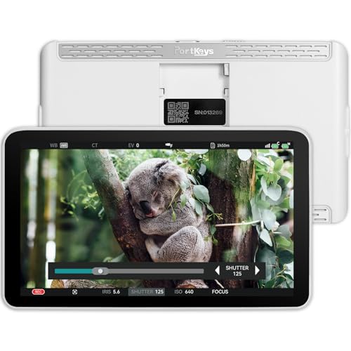 Portkeys LH7P 7 Zoll 1000 Nit Touchscreen Kamera Monitor Wireless Control Touch Sensitive Screen Field Monitor 3D LUT Luma Waveform Falsche Farbe für DSLR BMPCC 6K Pro (Weiß) von Portkeys