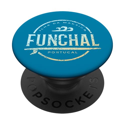 Funchal, Portugal - Retro, Funchal, Portugal, Vintage-Surf PopSockets Klebender PopGrip Funchal, Portugal - Retro, Funchal, Portugal, Vintage-Surf PopSockets Klebender PopGrip von Portuguese Shoreline Apparel