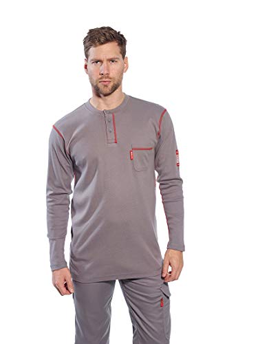 Crew Neck Button T-Shirt Color: Grey Talla: 4XL von Portwest