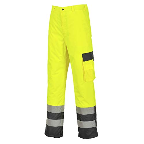 Hi-Vis Lined Contrast Trousers, colorYeNa talla XL von Portwest