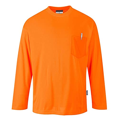 Long Sleeve Pocket T-Shirt Color: Orange Talla: 3 XL von Portwest