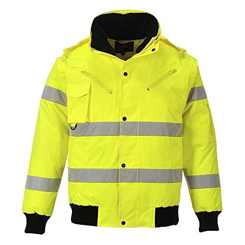 Portwest 3-in-1 Warnschutz-Pilotjacke, Größe: M, Farbe: Gelb, C467YERM von Portwest