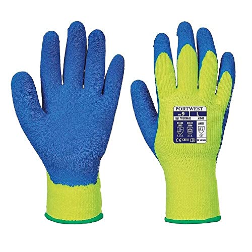 Portwest Kältebeständiger Handschuh, Latex, Farbe: Gelb/Blau, Größe: XL, A145Y4RXL von Portwest