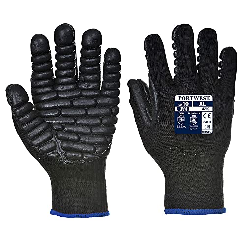 Portwest Anti-Vibrations-Handschuh, Größe: L, Farbe: Schwarz, A790BKRL von Portwest
