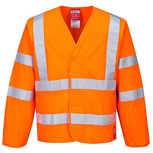 Portwest Antistatische Warnschutzjacke – schwer entflammbar, Farbe: Orange. Größe: L/XL, FR85ORRL/XL von Portwest