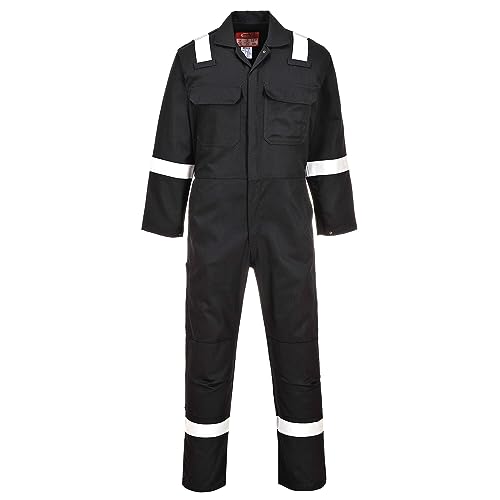 Portwest BIZ5 Herren Flammenresistenter Reflektierender Overall Bizweld Iona FR Schwarz, XL Portwest BIZ5 Herren Flammenresistenter Reflektierender Overall Bizweld Iona FR Schwarz, XL von Portwest