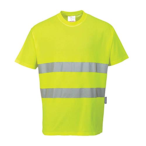 Portwest Baumwoll- Comfort-T-Shirt, Größe: M, Farbe: Gelb, S172YERM von Portwest