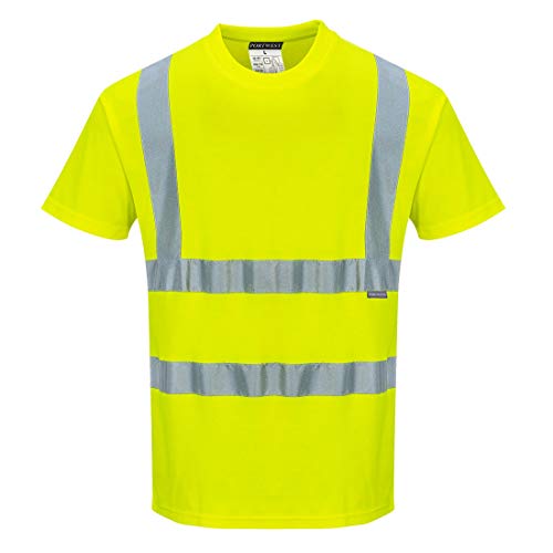 Portwest Baumwoll-Comfort-Warnschutz-Kurzarmshirt, Größe: 4XL, Farbe: Gelb, S170YER4XL von Portwest