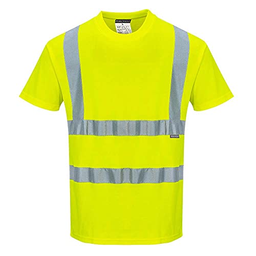 Portwest Baumwoll-Comfort-Warnschutz-Kurzarmshirt, Größe: 4XL, Farbe: Gelb, S170YER4XL von Portwest