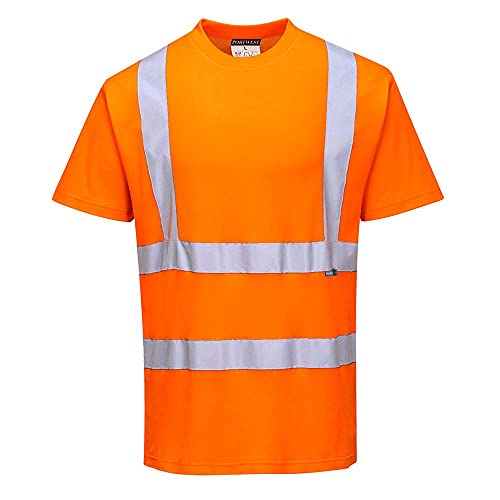 Portwest Baumwoll-Comfort-Warnschutz-Kurzarmshirt, Größe: 4XL, Farbe: Orange, S170ORR4XL von Portwest