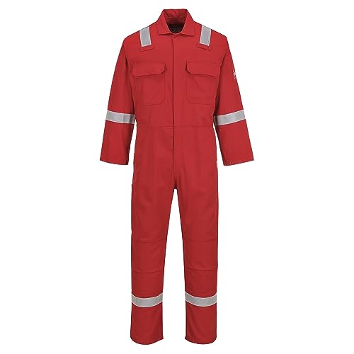 Portwest BIZ5 Herren Flammenresistenter Reflektierender Overall Bizweld Iona FR Rot, M Portwest BIZ5 Herren Flammenresistenter Reflektierender Overall Bizweld Iona FR Rot, M von Portwest